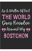 As A Matter Of Fact The World Does Revolve Around My Bostchon: Lined Journal, 120 Pages, 6 x 9, Bostchon Dog Gift Idea, Black Matte Finish (As A Matter Of Fact The World Does Revolve Around My Bostchon Journal)