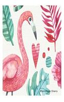 Flamingo Diary: Summer Vacation Flamingo Gift Notebook For Girls