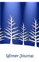 Winter Journal: White Firs on Blue Background, Soft Cover, Ruled Notebook/Journal/Diary (257 P. 6x9)