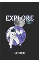 Explore Notebook: Large 6x9 Classic 110 Dot Grid Pages Notebook for Notes, Lists, Musings, Bullet Journaling, Calligraphy and Hand Lettering or School.