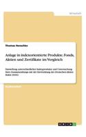 Anlage in indexorientierte Produkte. Fonds, Aktien und Zertifikate im Vergleich