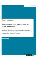Untersuchung der Quelle Städtische Selbstverwaltung