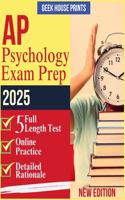 AP Psychology Exam Prep 2025: 5 Full Length Tests + Online Practice + High-Scoring Strategies for the Digital Examination