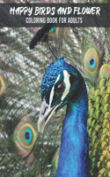 Happy birds flower coloring book