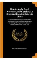 How to Apply Royal Worcester, Matt, Bronze, La Croix and Dresden Colors to China