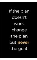 If The Plan Doesn't Work, Change The Plan But Never The Goal: Blank Lined Notebook ( Acting ) Black
