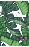 2019 - 2020: 18 Month Agenda / Academic Planner from JULY 2019 through DECEMBER 2020 with yearly overviews, monthly & weekly layouts, schedule... / Banana Leaves