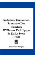 Audouin's Explication Sommaire Des Planches