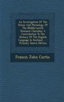 An Investigation of the Rimes and Phonology of the Middle-Scotch Romance Clariodus