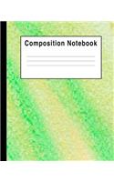 Composition Notebook: Green & Yellow Pastel