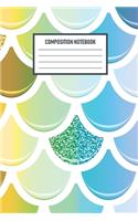 Composition Notebook: Mermaid Scales Wide Ruled Notebook Lined School Journal - 120 Pages - "6 x 9" - Children Kids Girls Teens Women - Subject ... Aqua (Wide Ruled Schoo