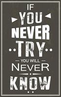 If You Never Try You Will Never Know