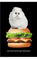 Cat And Hamburger Notebook: Funny Burger Lovers Gift Notebook For Cat Parents