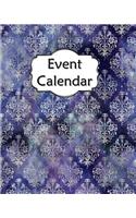Event Calendar: Perpetual Record Book for Important Celebrations Birthdays Anniversaries with Monthly Address List Blue Silver
