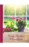 Pink Hostas & Flowers in Sunshine Window Planter Box