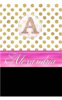 Alexandria: Personalized Lined Journal Diary Notebook 150 Pages, 6" X 9" (15.24 X 22.86 CM), Durable Soft Cover