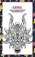 Livres à colorier pour adultes pour crayons et stylos - Conceptions anti-stress - Animal