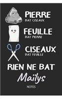 Rien ne bat Maïlys - Notes: Noms Personnalisé Carnet de notes / Journal pour les filles et les femmes. Kawaii Pierre Feuille Ciseaux jeu de mots. Fournitures scolaires, premier