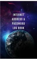 Internet Address & Password Log Book: Password Book Small with Tabs, (Universe, Space, Stars, Planet, Dark)