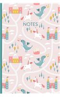 Notes: A Whimsical Sketch-style Unicorn, Cupcakes and Doodle Rainbows Notebook