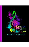 Guitar Players Music Design: Weekly January to December Diary Planner Music Note Book