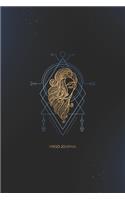 Virgo Journal: Gold Virgo Zodiac on Sacred Geometry