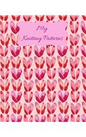 My Knitting Patterns: Knitting Pattern 4:5 Graph Paper Journal. Blank Knitting Book for Designs & Patterns for Knitting Lovers. Pink Knitting Wool Hearts Design