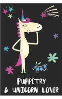 Puppetry & Unicorn Lover: Blank Lined Notebook Journal Gift Idea