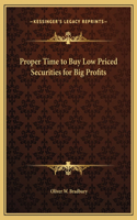 Proper Time to Buy Low Priced Securities for Big Profits