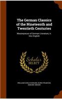 The German Classics of the Nineteenth and Twentieth Centuries