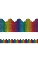 Sparkle and Shine Rainbow Foil Scalloped Bulletin Board Borders