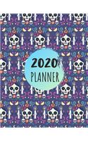 2020 Planner Daily Weekly Monthly: 12 Months Calendar Journal Organizer Jan 1,2020 to Dec 31,2020 Sugar Skull Purple Cover