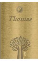 Thomas: Personalized Name Journal/Notebook for Men - Masculine Metal-look Cover with Lined Writing Pages