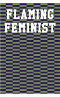 Flaming Feminist: Graph Paper Notebook 6"x9" 120 Pages