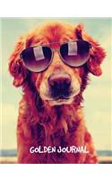 Golden Journal: 7.44 x 9.69 inch dog notebook, Golden Retriever, story paper composition book, 200 pages