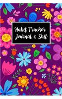 Habit Tracker Journal & Shit: Beautiful Florals 5 Years Monthly Habit Tracker Swear Word Notebook, Productivity Bullet Dot Grid Journal & Planner