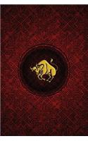 Monogram Taurus Notebook: Blank Journal Diary Log(79 Monogram Crimson 150 Lined)