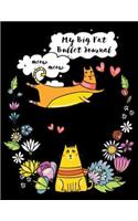 My Big Fat Bullet Journal for Cat Lovers Funny Flying Cartoon Cat 12: Jumbo Sized Graph Design Bullet Notebook Journal - 300 Plus Numbered Pages with 300 Graph Style Grid Pages, 6 Index Pages and 2 Key Pages in Large 8