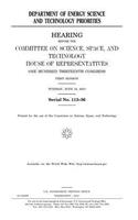 Department of Energy science and technology priorities