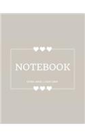 Notebook Extra Large: Light Gray: Notebook 8.5 X 11: Notebook 400 Pages