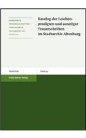 Katalog Der Leichenpredigten Und Sonstiger Trauerschriften Im Stadtarchiv Altenburg