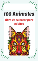 100 Animales Libro de colorear para adultos