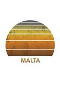 Malta: Notebook Paper For Work, Home or School With Lined Wide Ruled Sheets. Vintage Sunset Note Pad Composition Journal For Family Vacations. Back To Scho