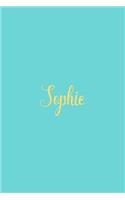 Sophie: Personalized Name Turquoise Matte Soft Cover Notebook Journal to Write In. 120 Blank Lined Pages