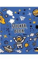 Sticker Book Space: Blank Permanent Sticker Book