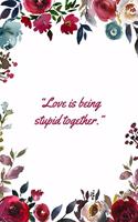 Love is being stupid together