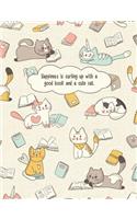 Happiness Is Curling up with a Good Book and a Cute Cat