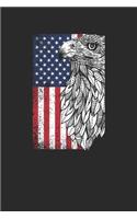 Eagle Flag USA: Eagles Notebook, Dotted Bullet (6" x 9" - 120 pages) Animal Themed Notebook for Daily Journal, Diary, and Gift