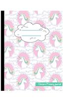 Unicorn Primary Journal: Grades K-2: Primary Composition Half Page Lined Paper with Drawing Space (8.5" x 11" Notebook), Learn To Write and Draw Journal (Journals for Kids)