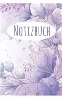 Notizbuch: Notizbuch A5 120 Seiten liniert und Wasserfarben Blumen Muster (Softcover, glänzend).